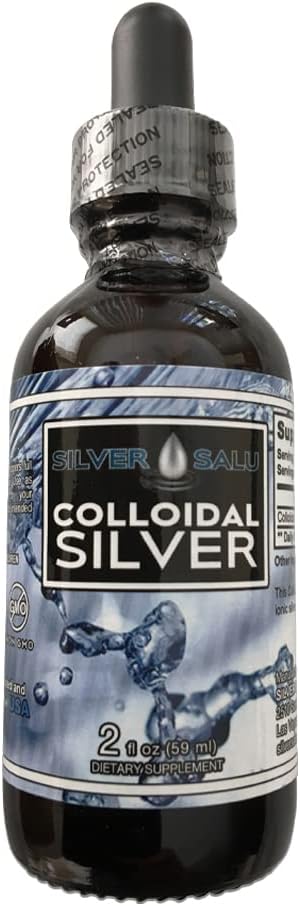 Silversalu Colloidal Silver Liquid Mineral Supplement - Immune Support - 1.9ml Serving Size, Approx. 57 Drops