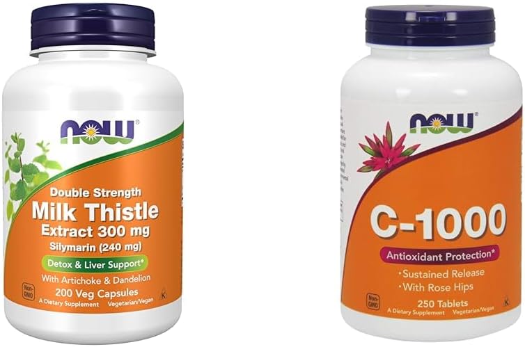 Silymarin Milk Thistle Extract 300mg with Artichoke, Dandelion, & Vitamin C 1000mg with Rose Hips - Antioxidant Supplements for Protection