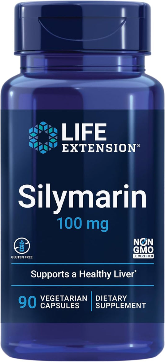 Silymarin Milk Thistle Extract Capsules - Liver Health Support - Gluten-Free, Non-GMO, Vegetarian - 90 Count