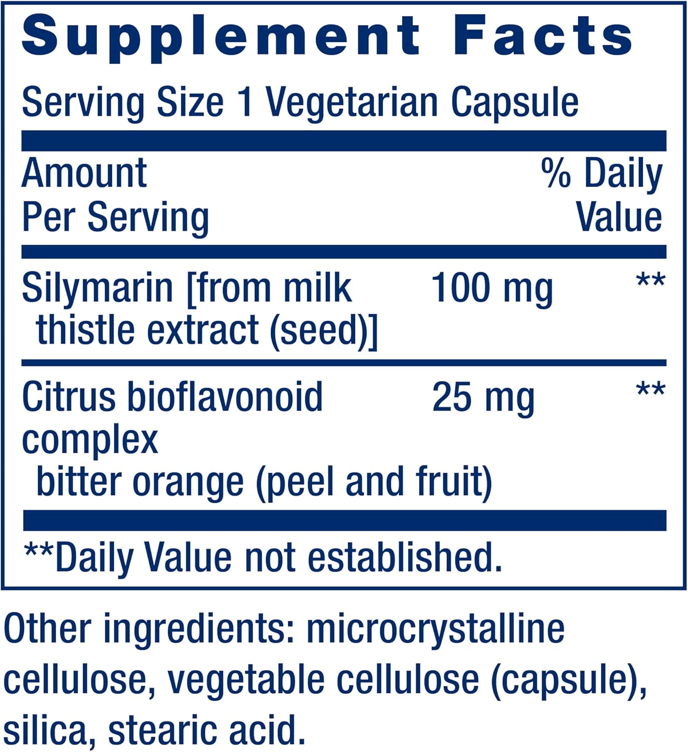 Silymarin Milk Thistle Extract Capsules - Liver Health Support - Gluten-Free, Non-GMO, Vegetarian - 90 Count