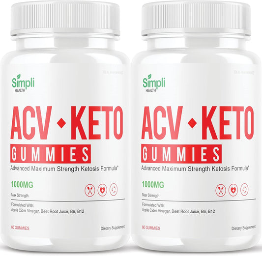 Simpli Health Apple Cider Vinegar Ketosis Gummies - Ideal Performance (2 Pack)