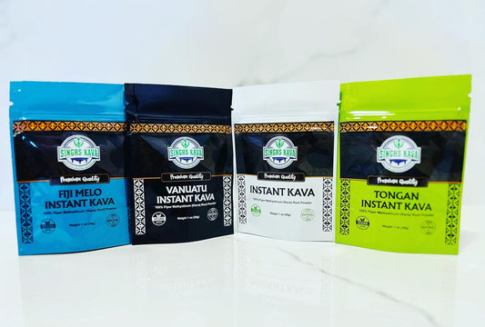 SINGHS Instant Kava Powder Sample Pack - Micronized, 4 Varieties