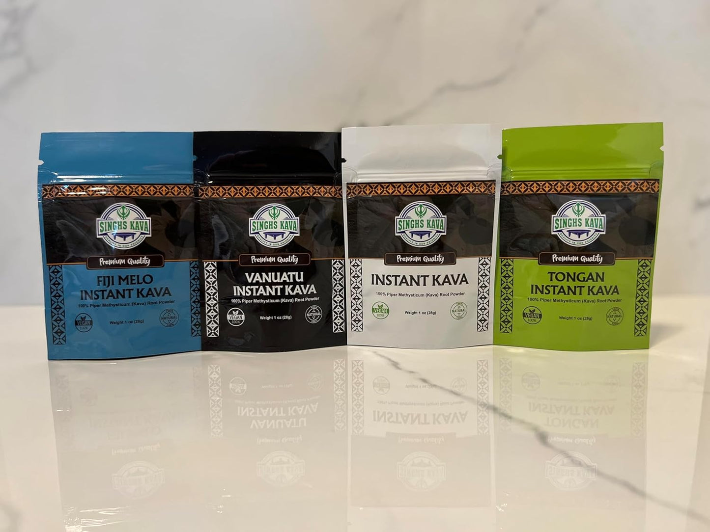 SINGHS Instant Kava Powder Sample Pack - Micronized, 4 Varieties