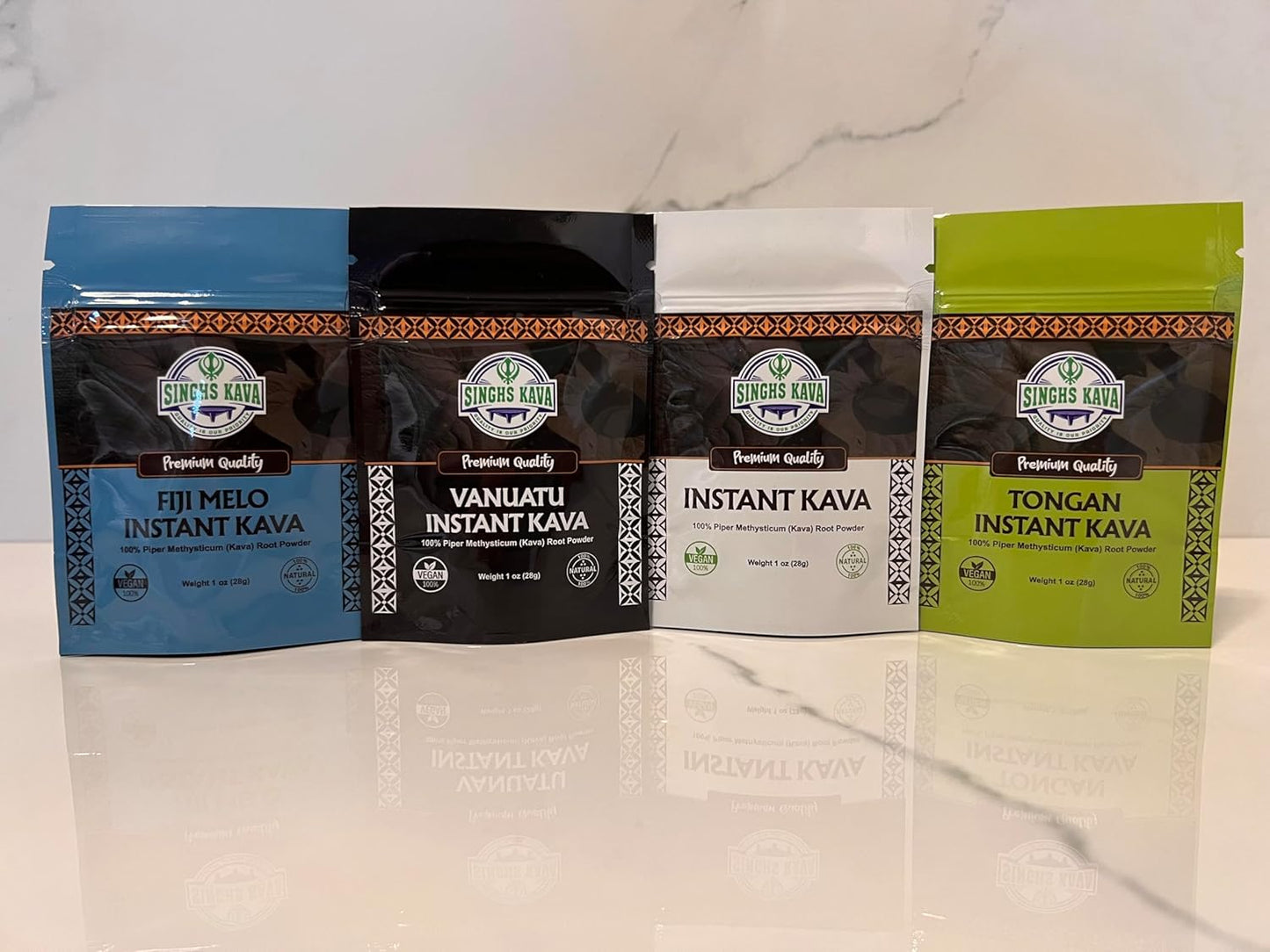SINGHS Instant Kava Powder Sample Pack - Micronized, 4 Varieties