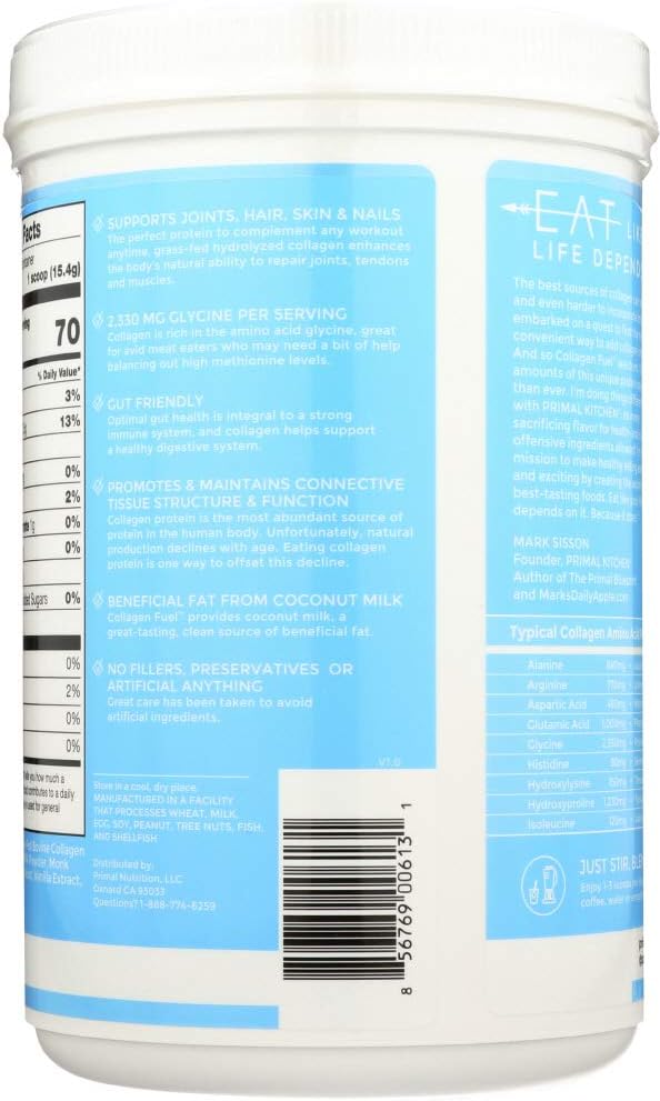 Single Bottle of Primal Kitchen Vanilla Coconut Collagen Fuel