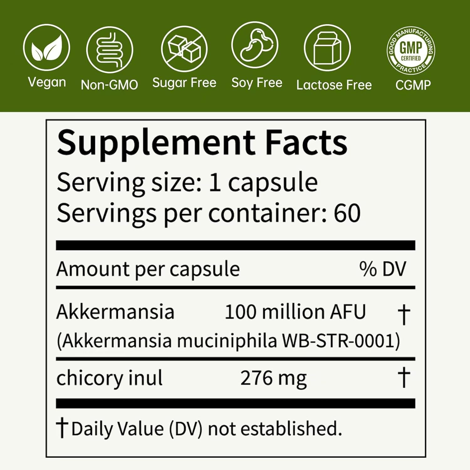 Single Pack of Newly Formulated Akkermansia Supplement