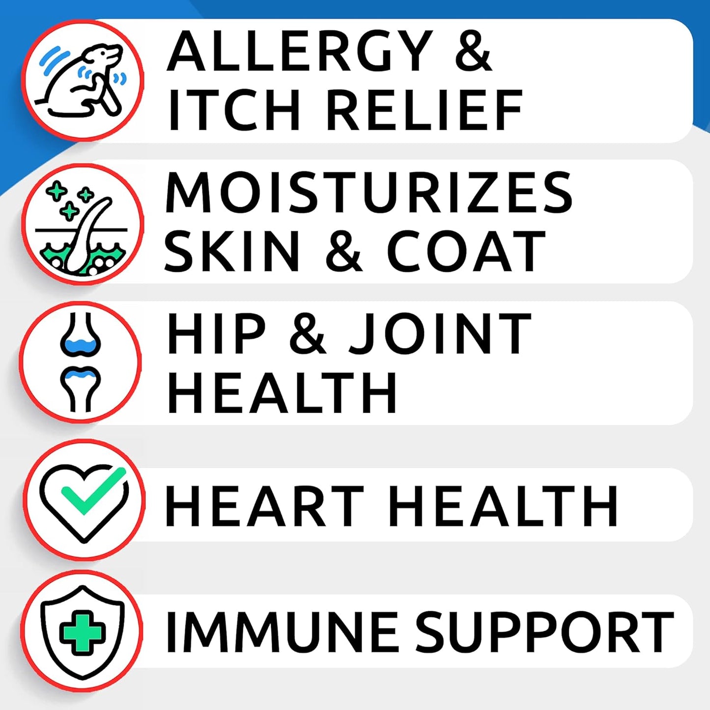 Skin and Coat Supplement for Dogs - 160 Fish Oil Treats with EPA & DHA Fatty Acids - Canine Salmon Oil for Healthy Skin and Coat