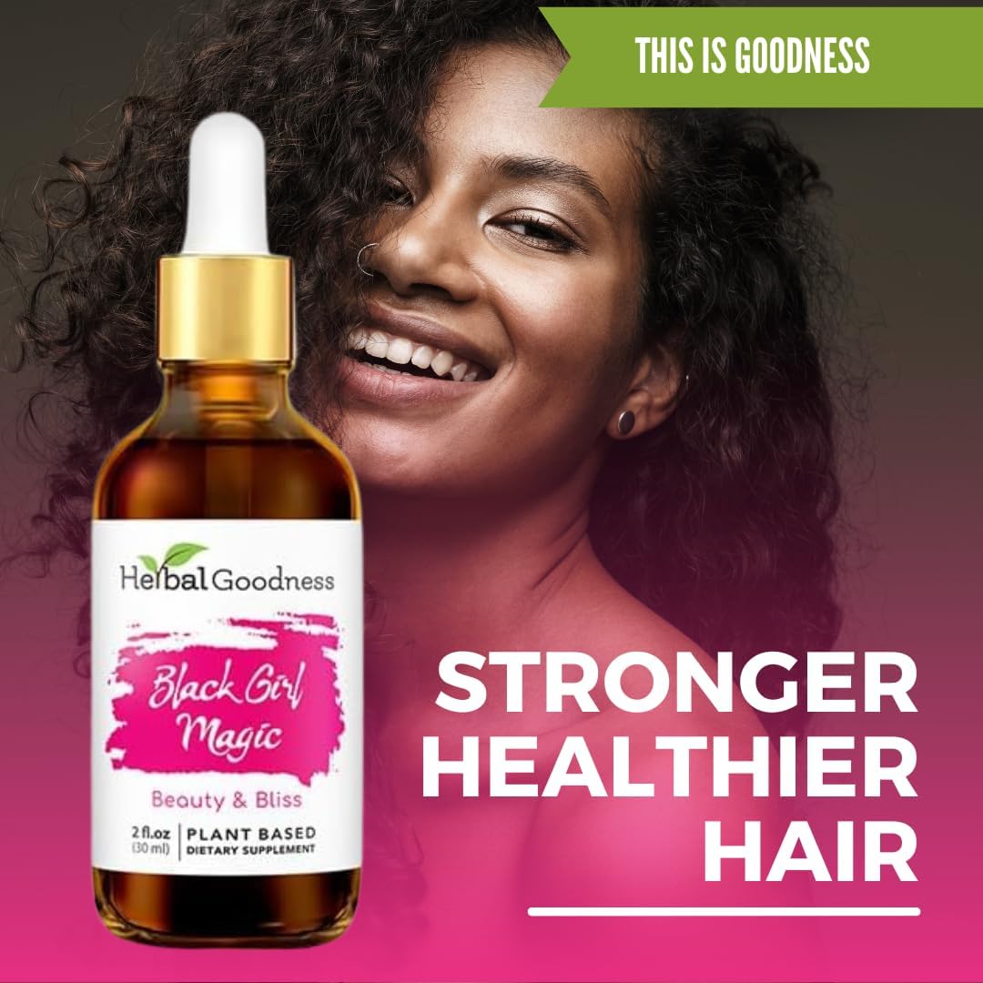 Skin Beauty Support for Women - Herbal Goodness Black Girl Magic Skin Supplements, Essential Ashwagandha Skin Food - 1 Bottle (2 fl oz)