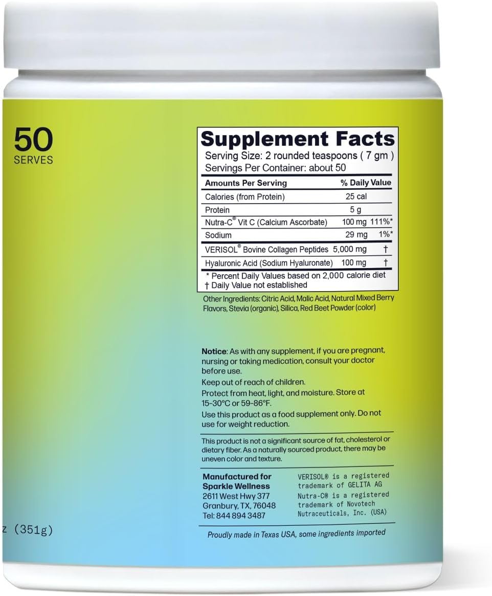 Skin Boost Plus Collagen Powder Supplement with VERISOL Peptides & Vitamin C (Mixed Berry) | Improve Skin Elasticity & Hydration with Hyaluronic Acid | 50 Servings - BoostGo Australia
