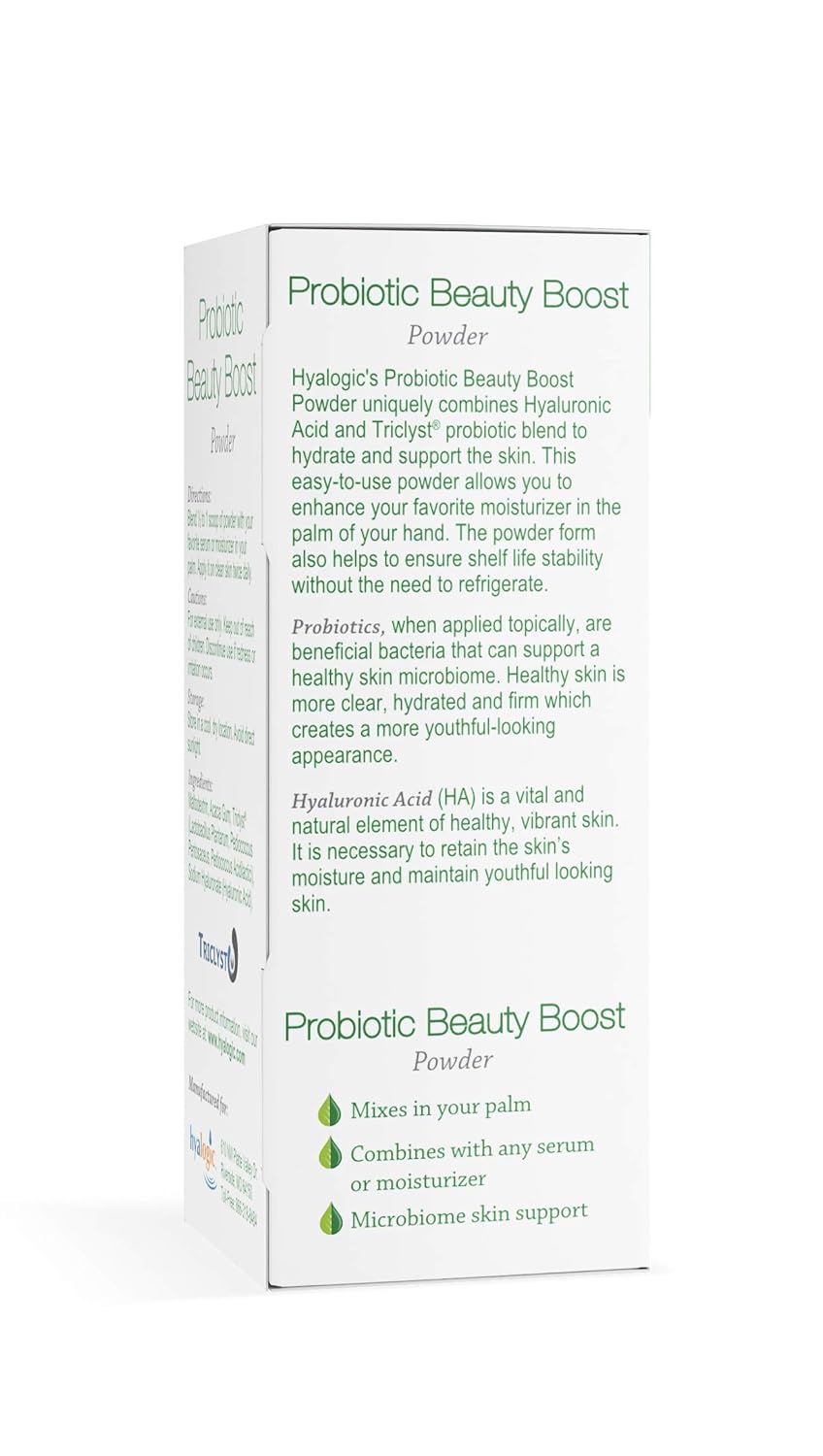 Skin Care Probiotic Powder with Hyaluronic Acid for Radiant Skin - Vegan & Gluten-Free 1.2 Oz