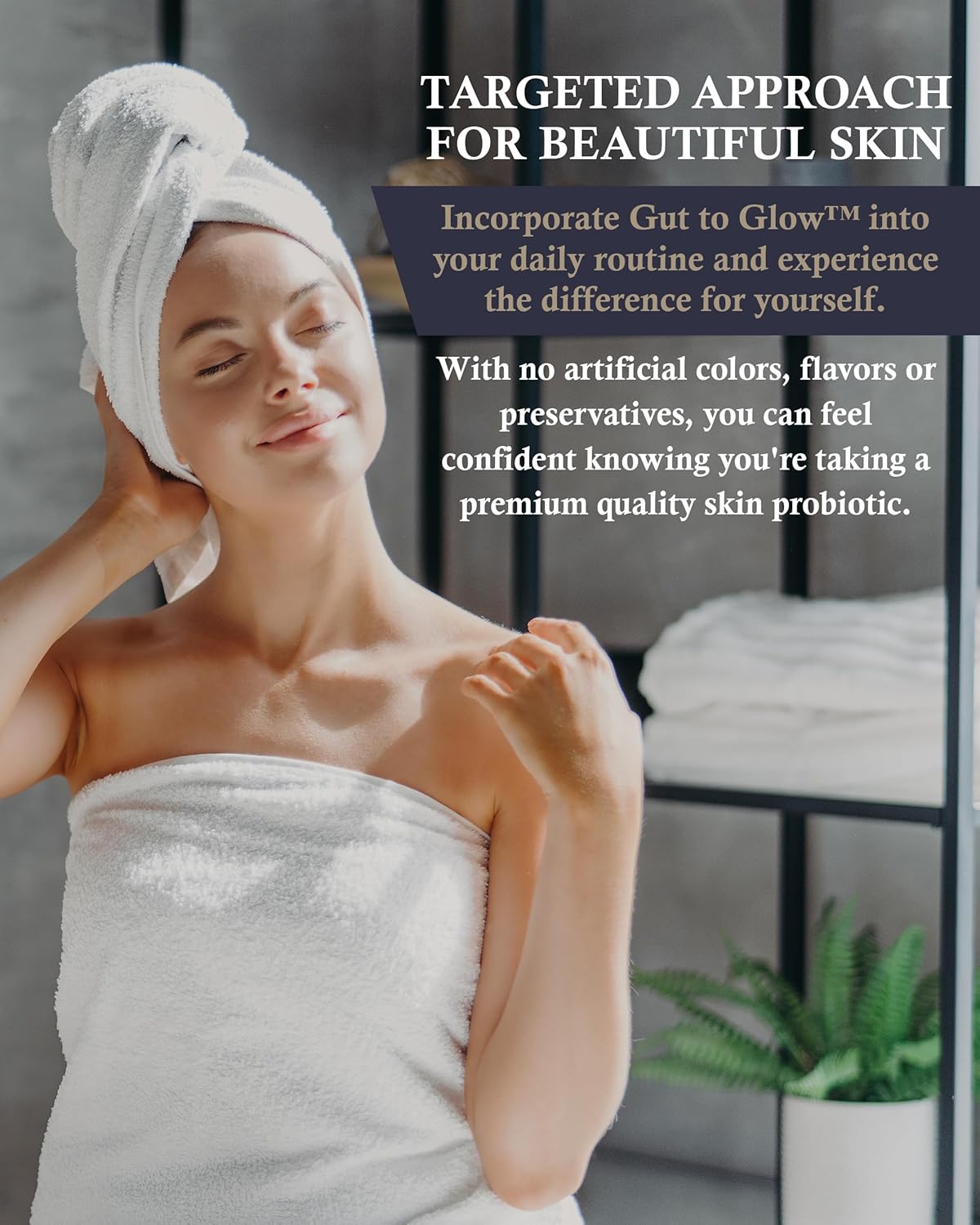 Skin Glow Probiotics - Marine Collagen & Astaxanthin - Hyaluronic Acid - 120 Capsules