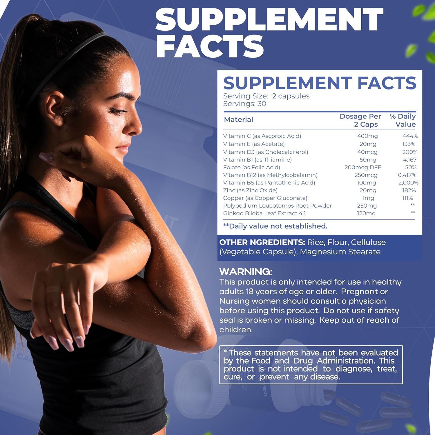 Skin Pigment Support Supplement with Polypodium Leucotomos for Faster Results - 60 Capsules - BoostGo Australia