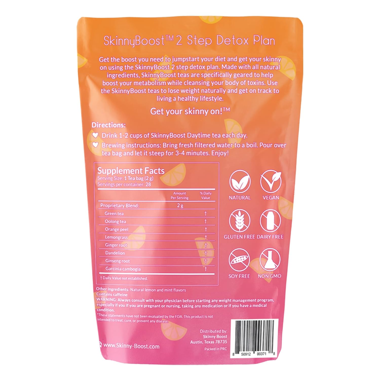 SkinnyBoost 28 Day Detox Tea Kit (3 PACK) - Non GMO, Vegan, All Natural Cleanse Kit with Daytime and Evening Teas