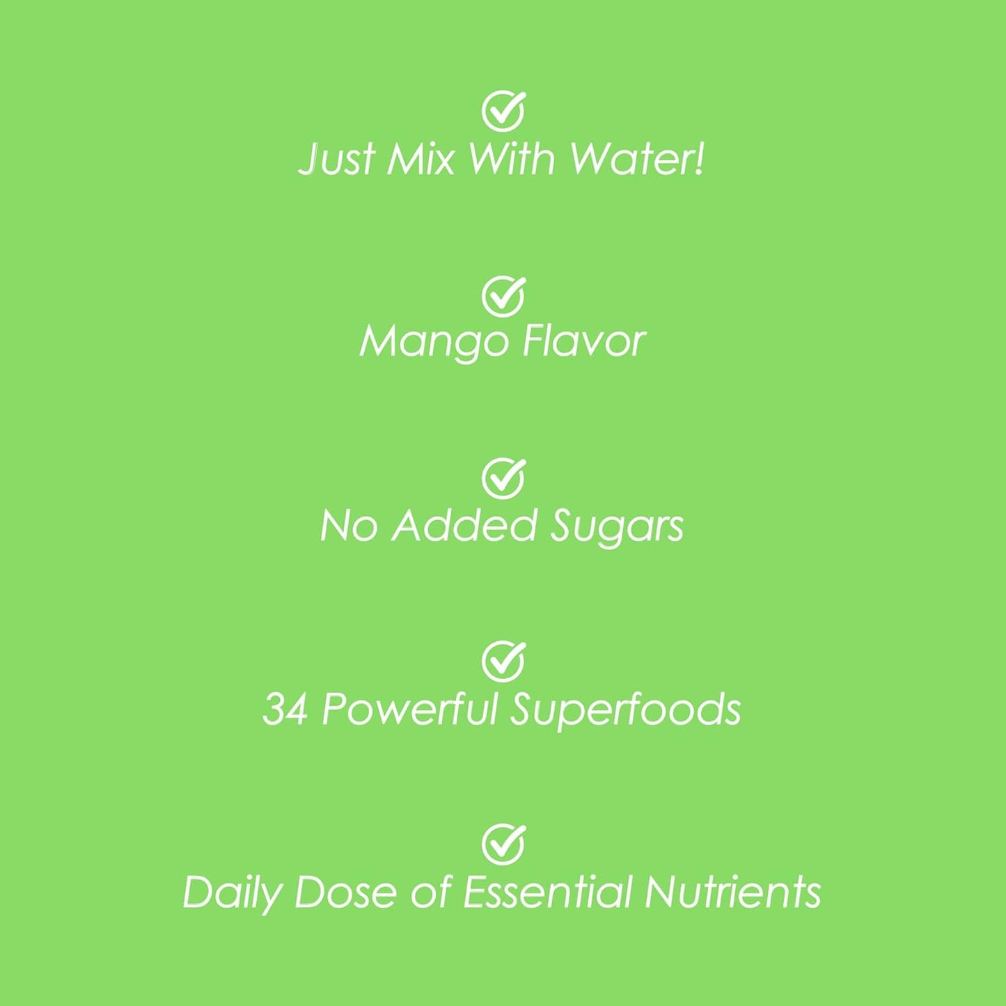 SkinnyFit Mango Splash Skinny Greens Powder - Natural Energy & Focus, Reduce Bloating, Spirulina, Chlorella - 30 Servings