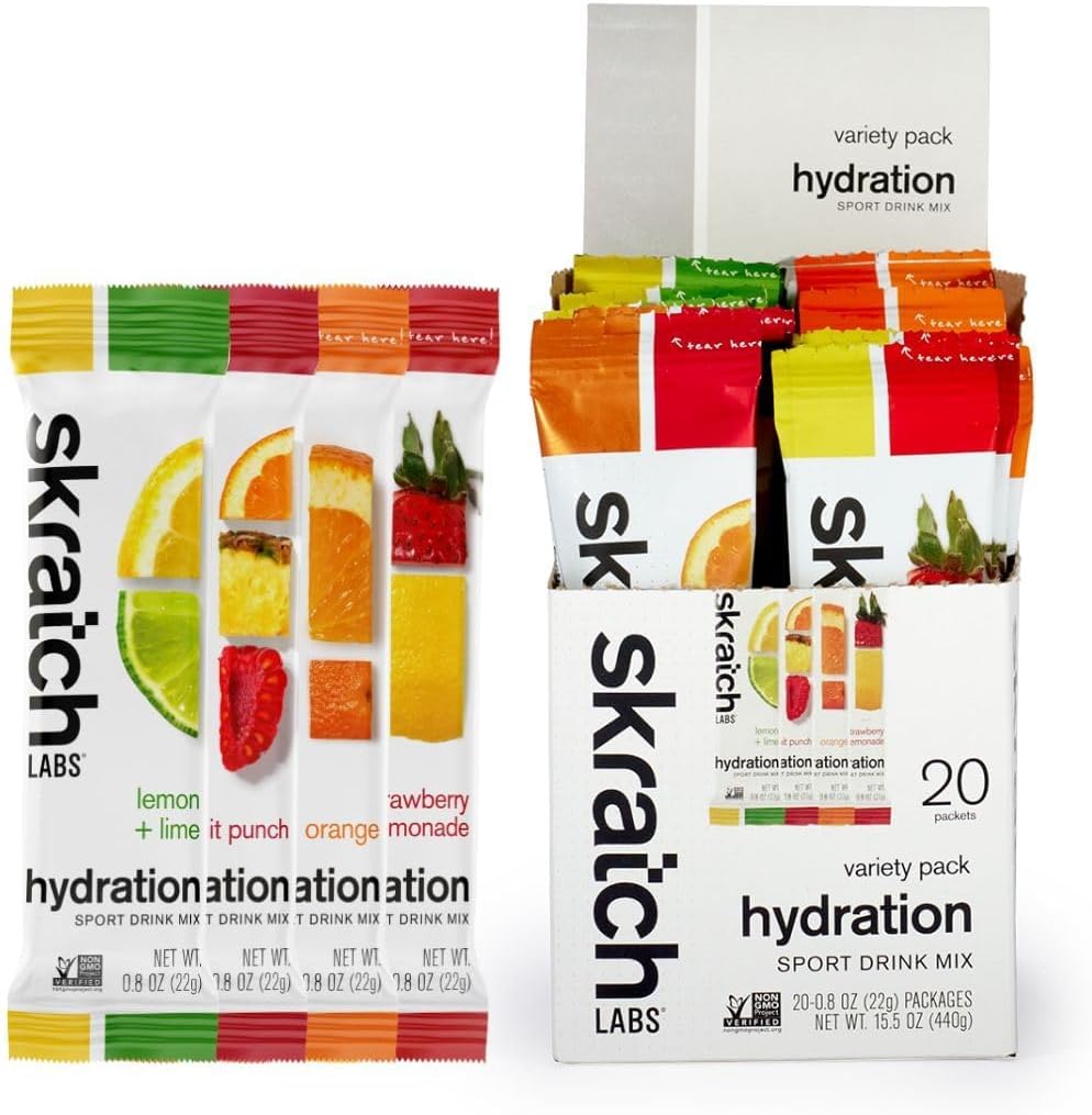 Skratch Labs Hydration Packets Variety Pack - Electrolyte Drink Mix for Athletes (20 Single Serving Packets) - Gluten-Free, Vegan, Kosher