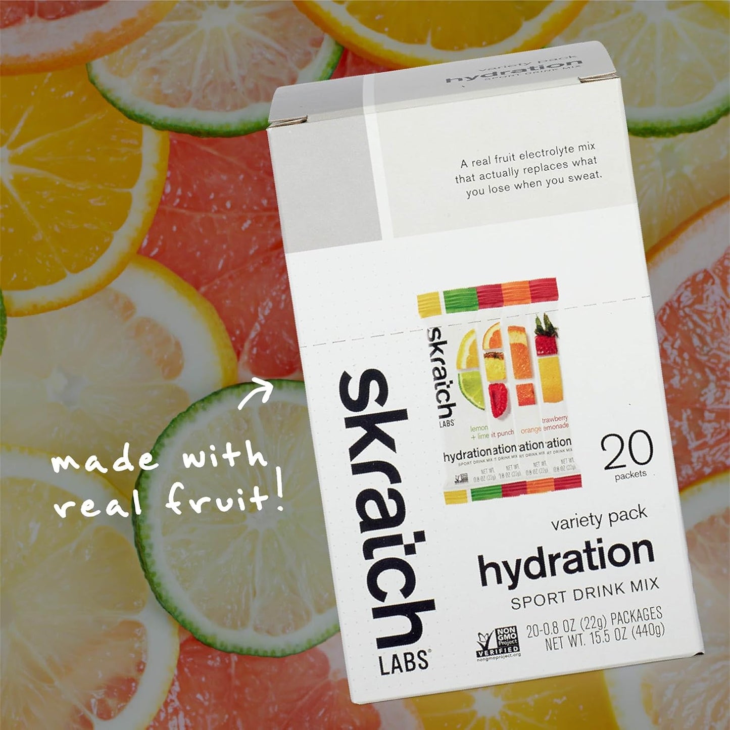 Skratch Labs Hydration Packets Variety Pack - Electrolyte Drink Mix for Athletes (20 Single Serving Packets) - Gluten-Free, Vegan, Kosher