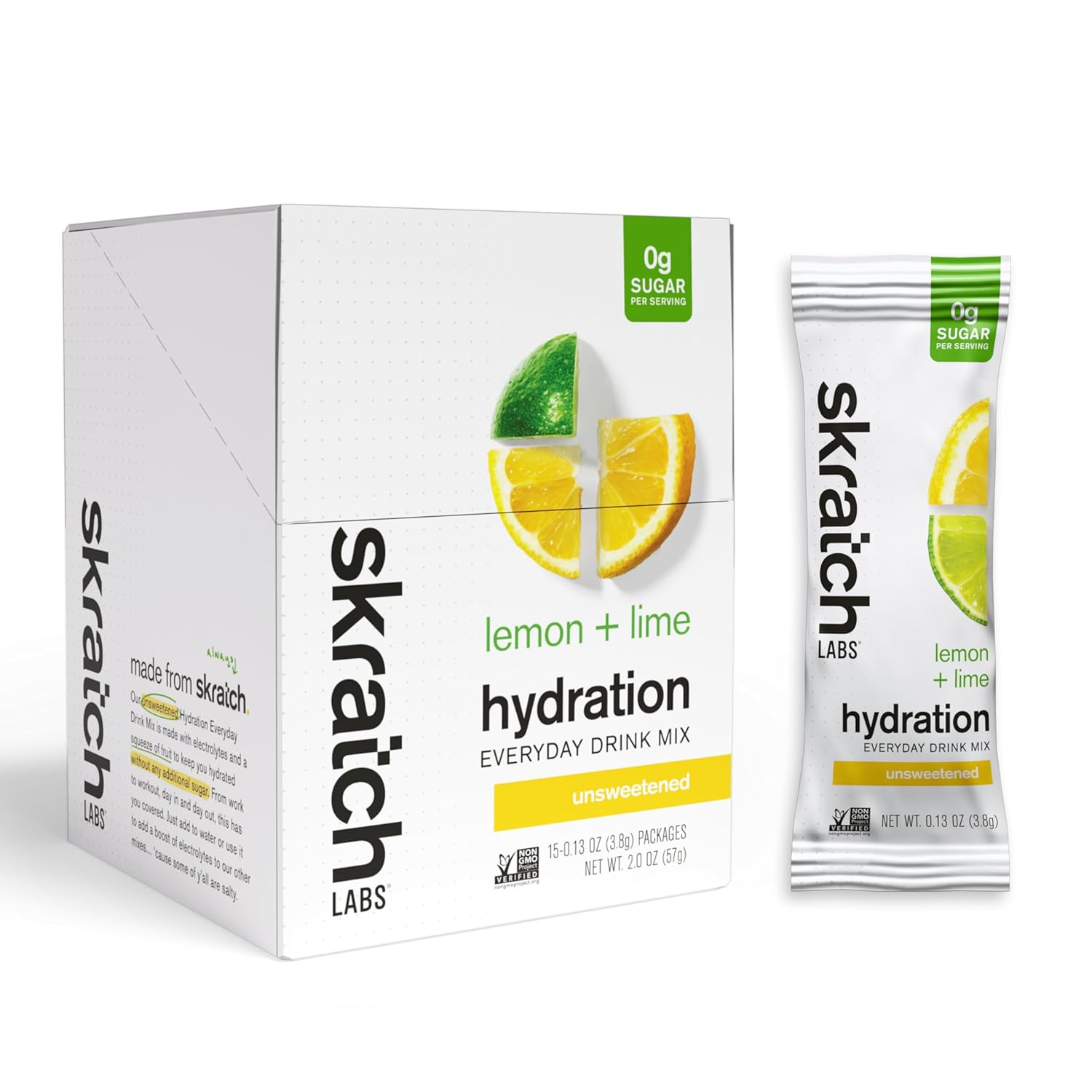 Skratch Labs Lemon Lime Electrolyte Powder Packets - Sugar-Free Sport Drink Mix - Everyday Hydration with Electrolytes Booster - 15 Servings
