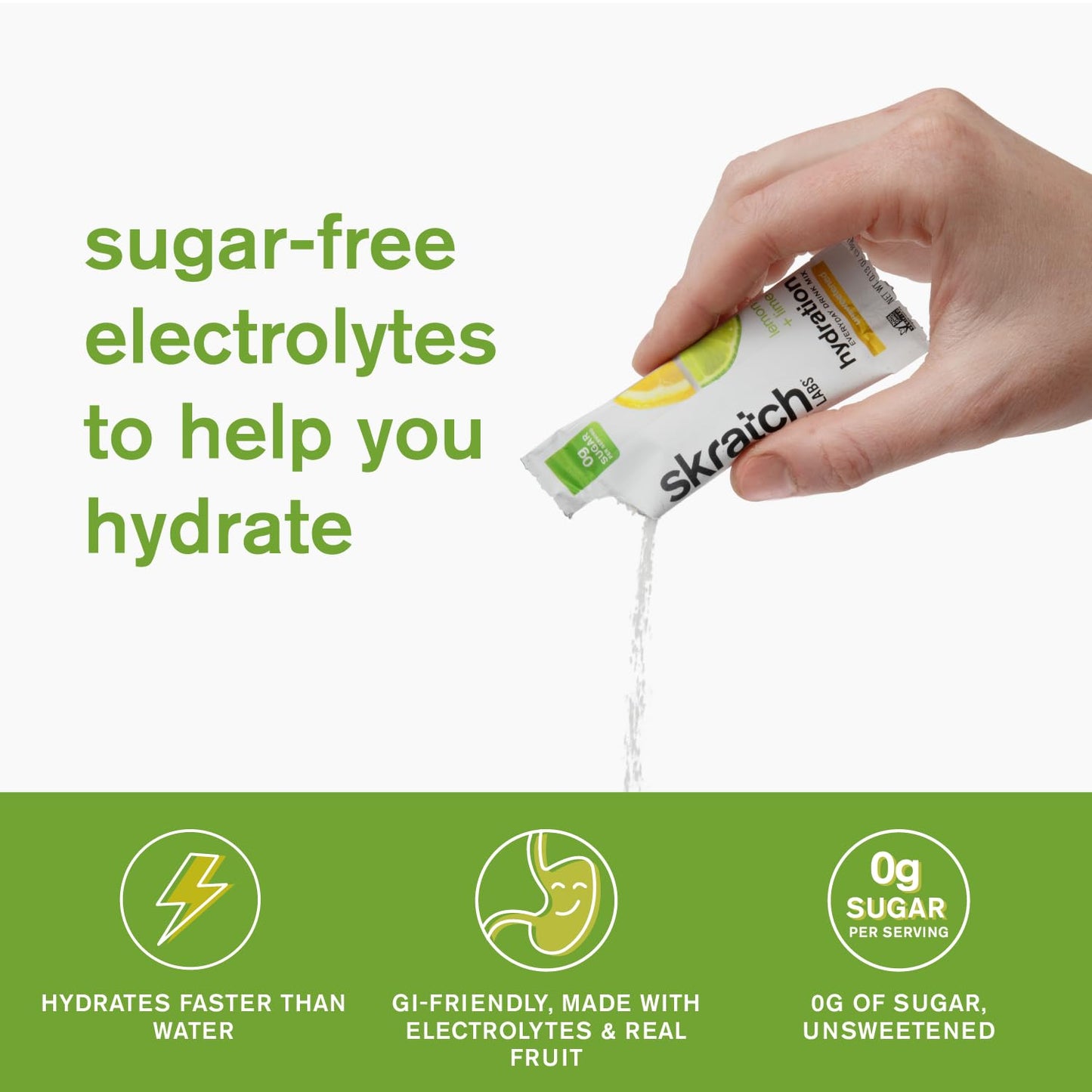 Skratch Labs Lemon Lime Electrolyte Powder Packets - Sugar-Free Sport Drink Mix - Everyday Hydration with Electrolytes Booster - 15 Servings