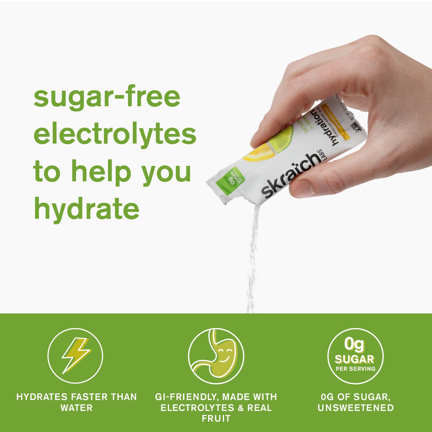 Skratch Labs Lemon Lime Electrolyte Powder Packets - Sugar-Free Sport Drink Mix - Everyday Hydration with Electrolytes Booster - 15 Servings