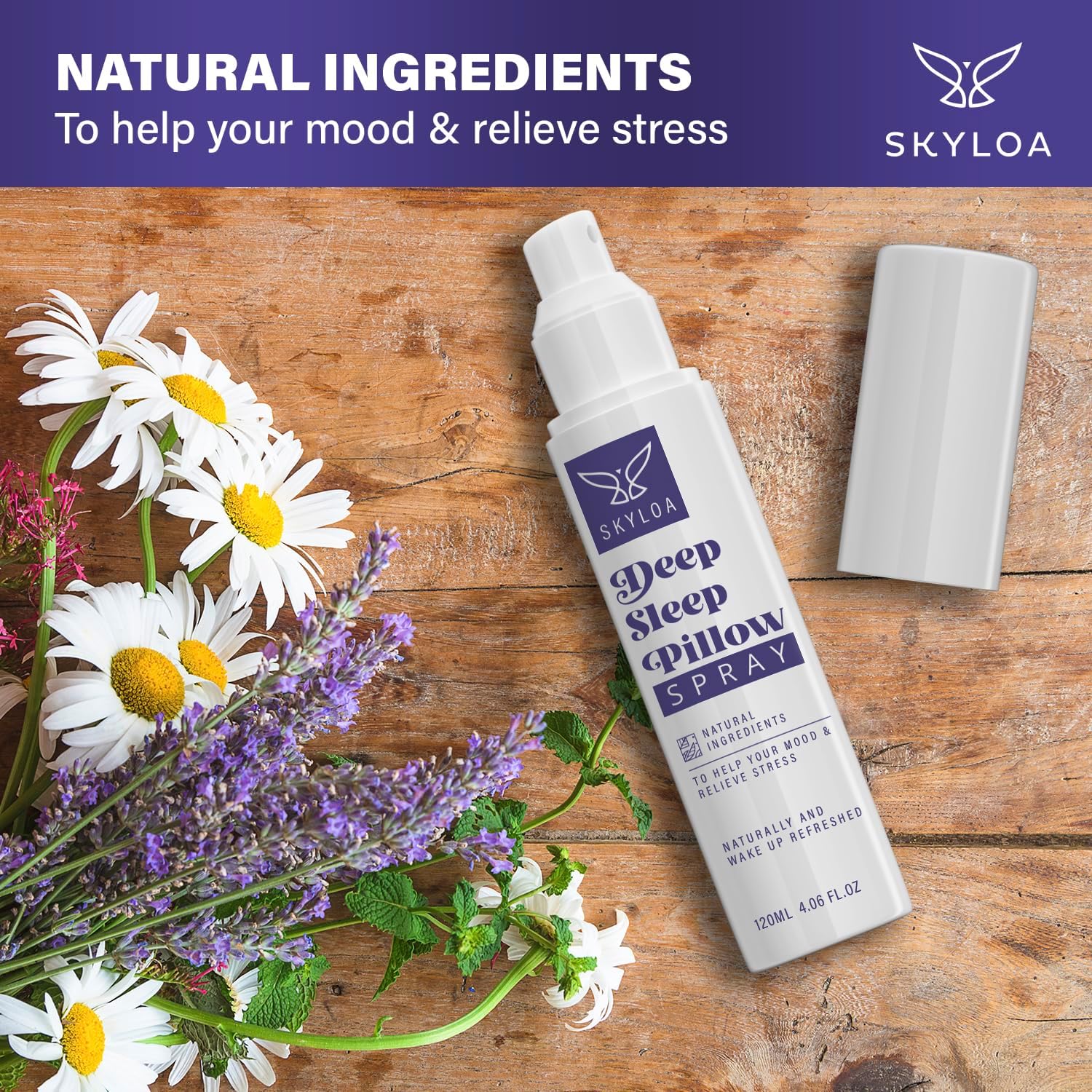 Skyloa Deep Sleep Pillow Spray with Lavender for Relaxation - 120ml