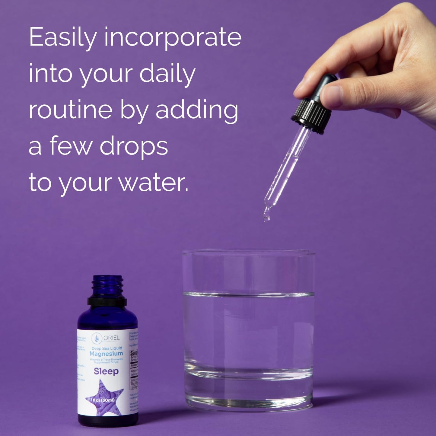 Sleep Aid: Oriel Liquid Magnesium Drops for Rapid Absorption, Free Ion Minerals, 30ml - Supports Natural Deep Sleep & Relaxation