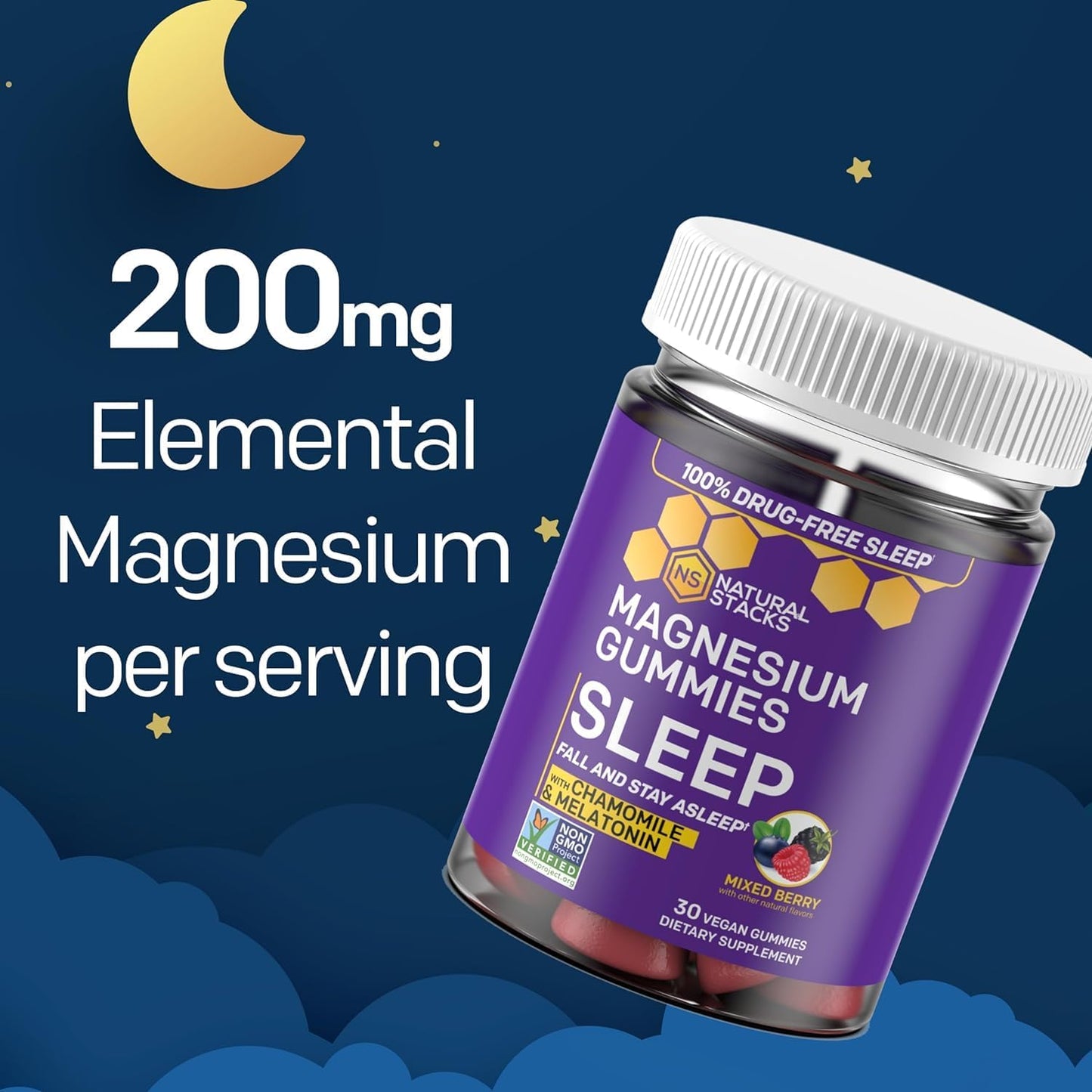 Sleep and Mood Support Bundle: Magnesium Gummies + Serotonin Brain Food - 90 Pieces for Quality Sleep & Positive Mood