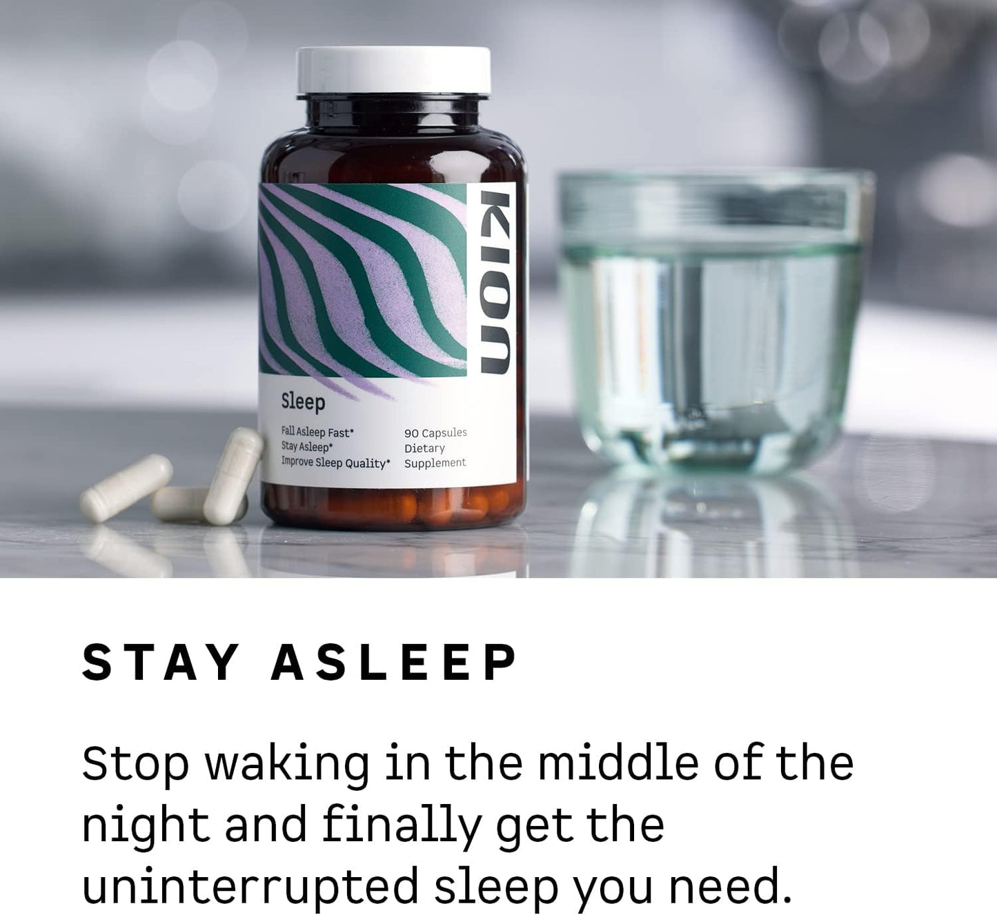Sleep Better with Kion: Fall Asleep Quickly, Enhance Sleep Quality, and Stay Asleep with Amino Acid Sleep Support - 30 Servings