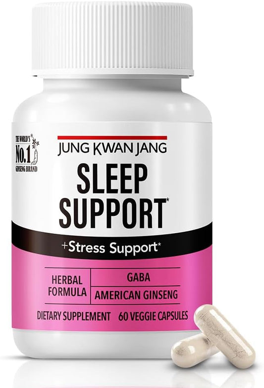 Sleep Support GABA Complex 500mg with American Ginseng Capsules for Better Sleep and Increased Energy