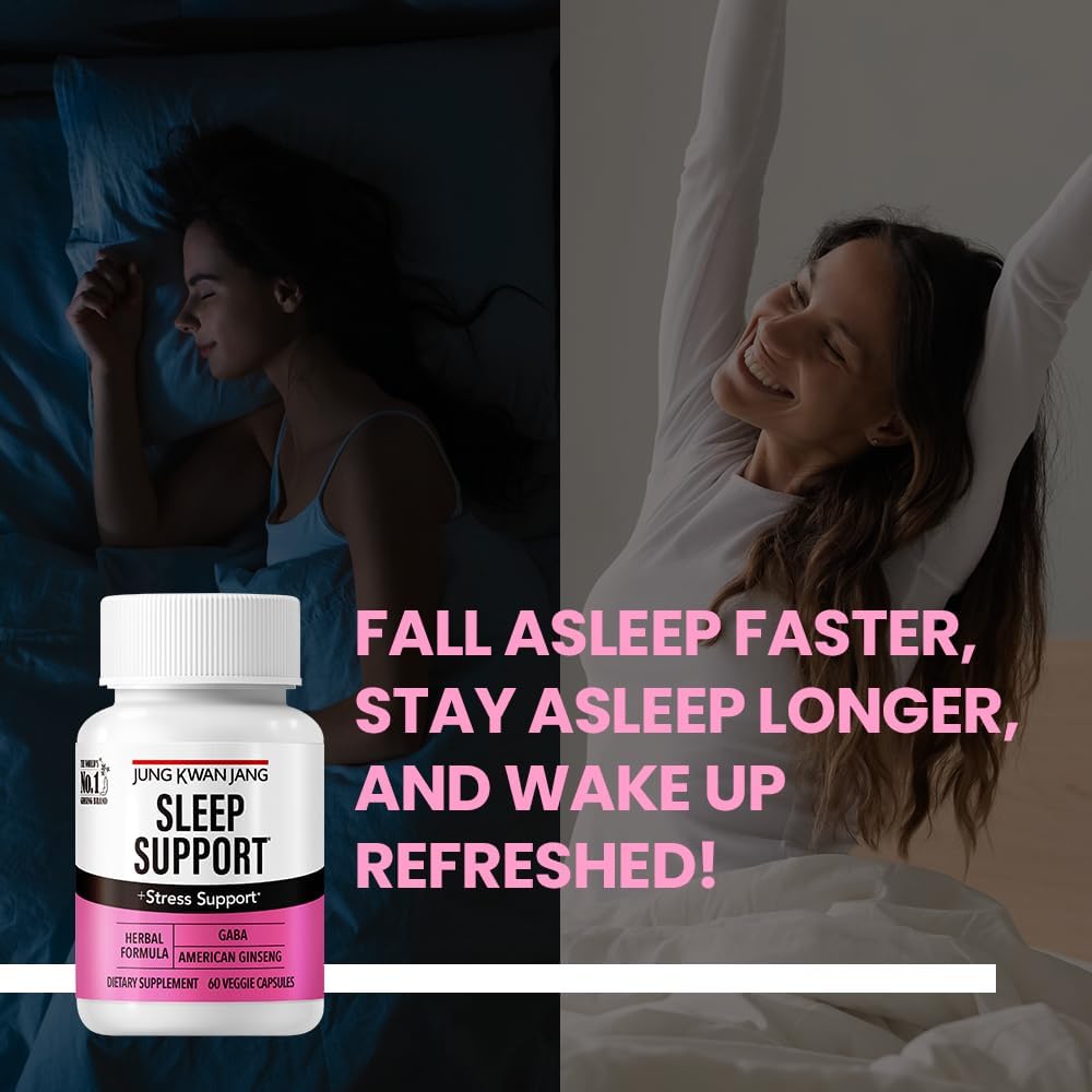 Sleep Support GABA Complex 500mg with American Ginseng Capsules for Better Sleep and Increased Energy