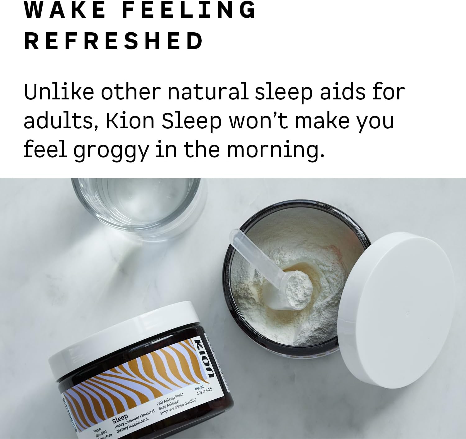 Sleep Support Powder with Honey Lavender Flavor | Promotes Fast Sleep, Better Quality Sleep | Amino Acid Formula | 30 Servings