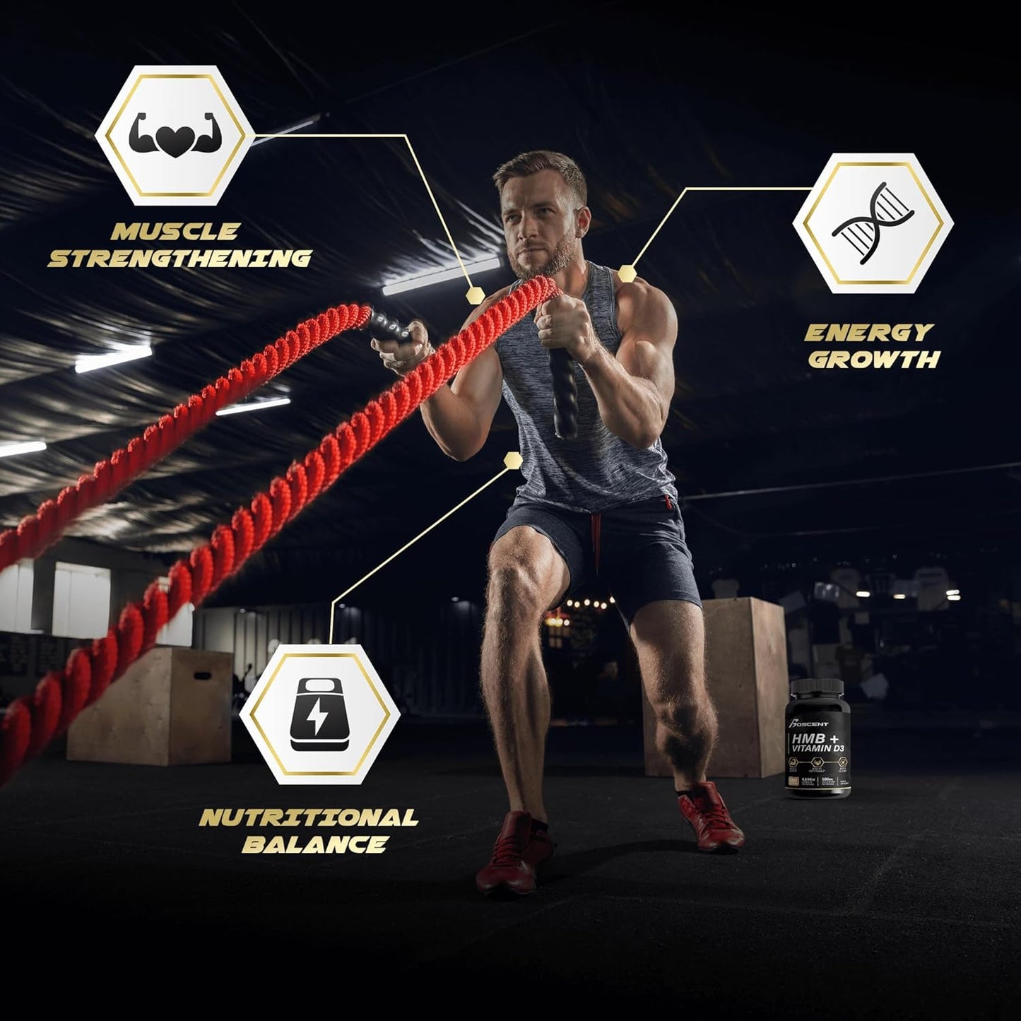 Sleep Support Supplement with BOSCENT Apigenin and HMB Vitamin D3 for Restful Sleep and Relaxation