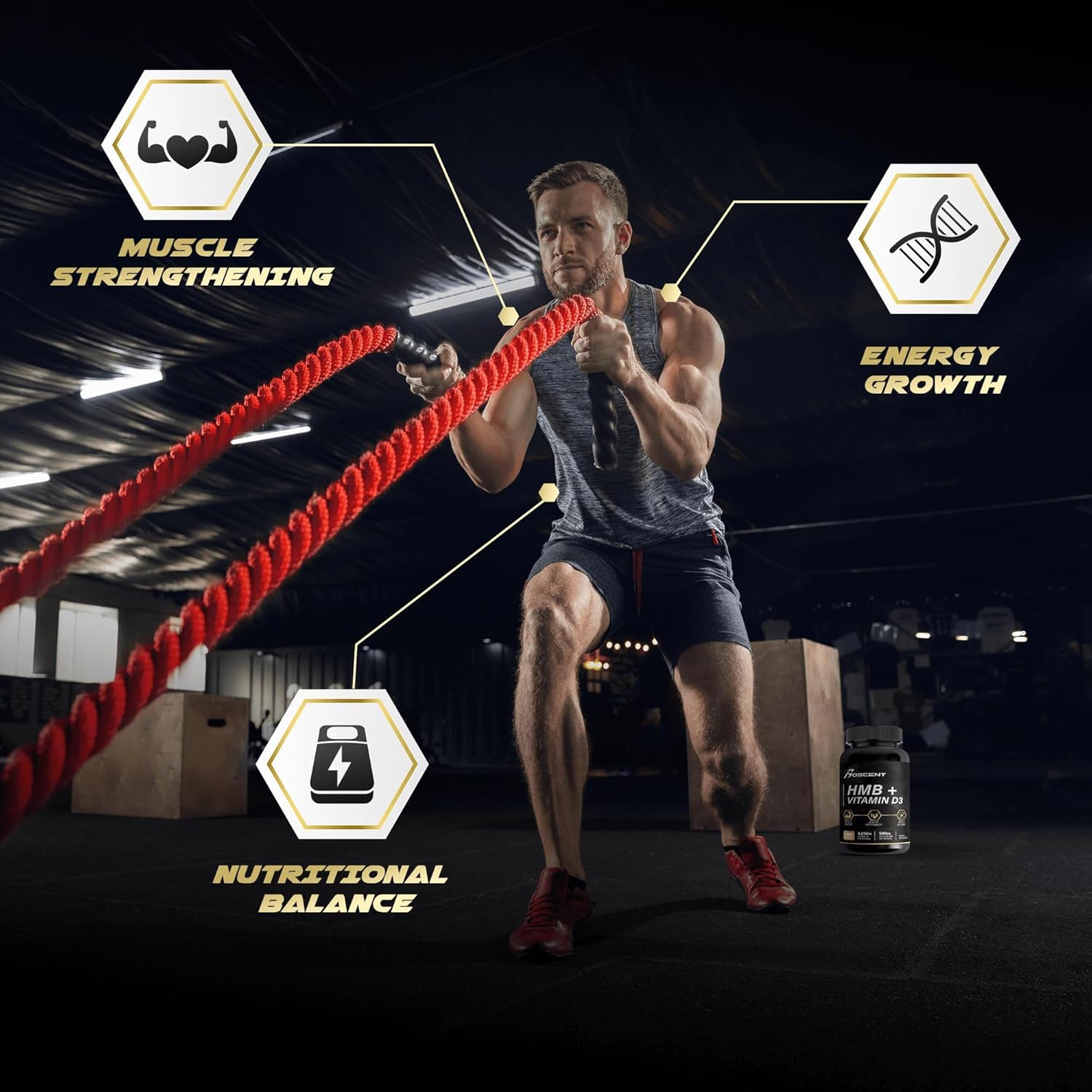 Sleep Support Supplement with BOSCENT Apigenin and HMB Vitamin D3 for Restful Sleep and Relaxation