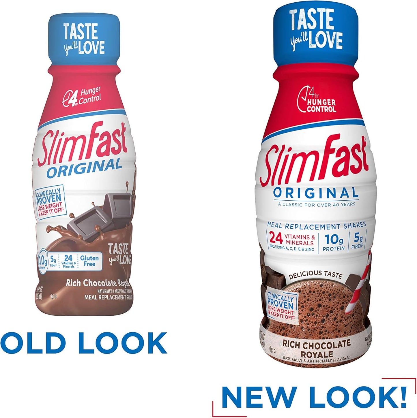 SlimFast Rich Chocolate Royale Meal Replacement Shake - 10g Protein, Ready to Drink for Slimming Formula - 11 Fl. Oz, 8 Pack