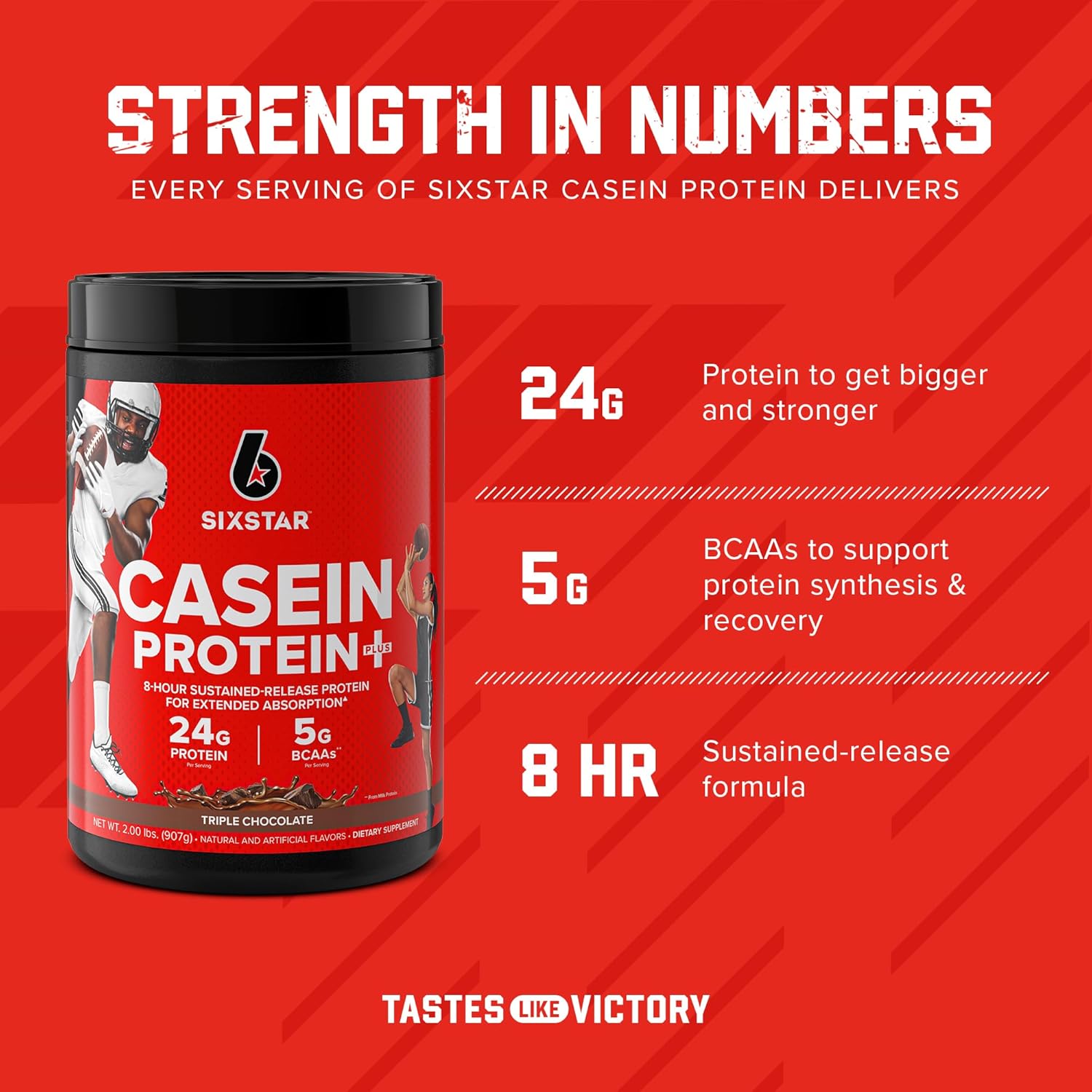 Slow-Digesting Vanilla Cream Whey & Casein Protein Powder Combo Pack 1.8lbs - Six Star Elite Series