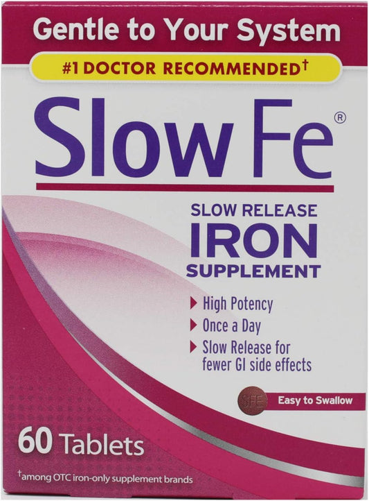 Slow FE TAB 0160 Iron Supplement 60 Tablets for Gentle Iron Absorption