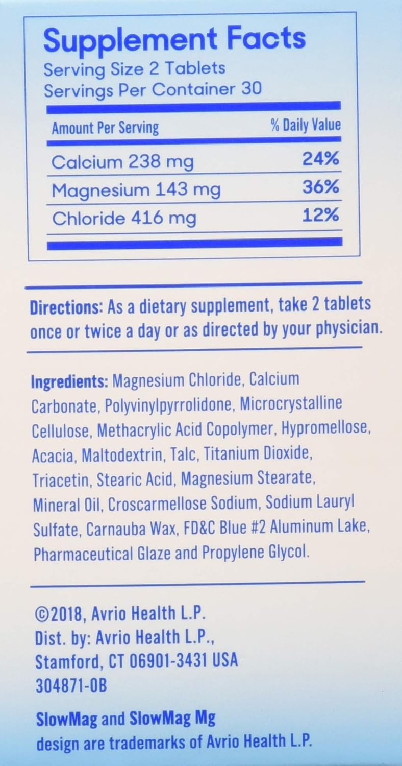 Slow-Mag Magnesium Chloride with Calcium Supplement, 60 Count - Pack of 3 - Varied Packaging