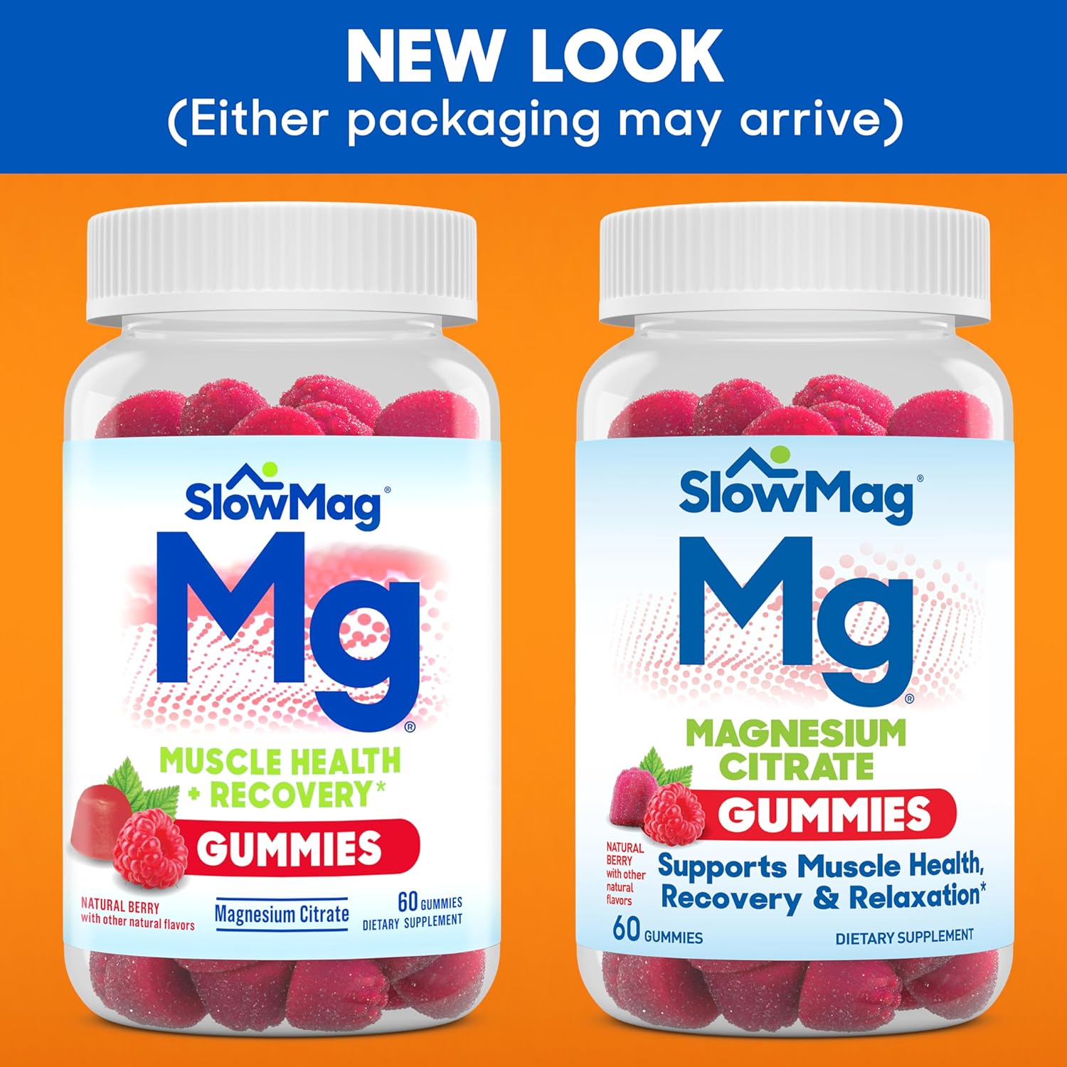 Slow-Mag Magnesium Citrate Gummies - Muscle Health & Relaxation Support, Berry Flavored, 120 Gummies (2 Pack)