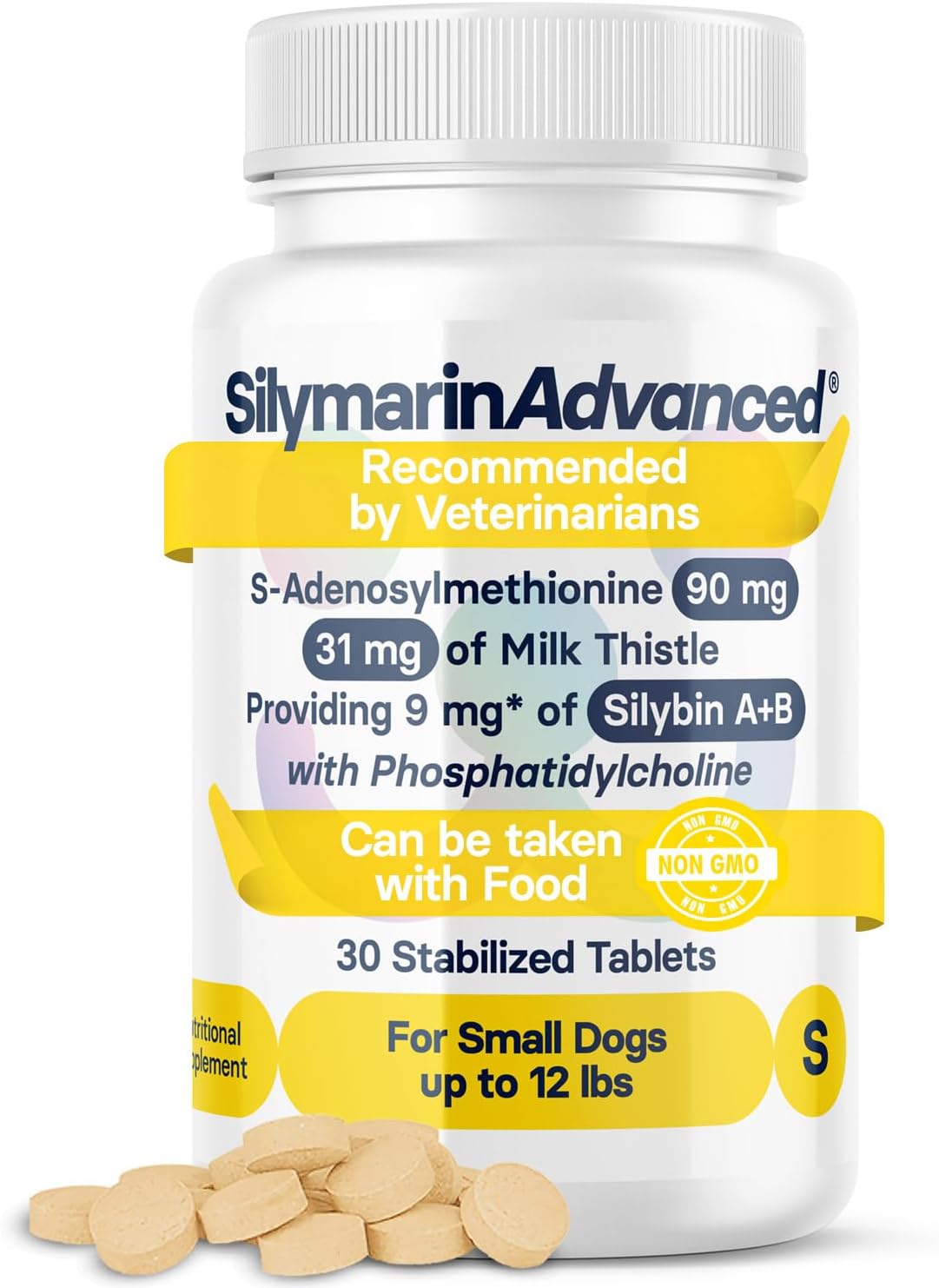 Small Dog Liver Health Supplement with Silymarin, S-Adenosylmethionine, and Silybin - 30 Tablets