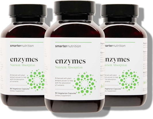 Smarter Nutrition Digestive Enzymes - Gut Health Support with 16 Enzymes for Nutrient Absorption - 270 Count (Pack of 3) - BoostGo Australia