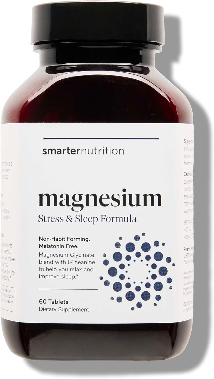 Smarter Nutrition Magnesium Complex - Chelated Glycinate, Citrate, Malate, Hydroxide - Sleep & Stress Support with L-Theanine - Soy-Free - 360 Count (Pack of 6)