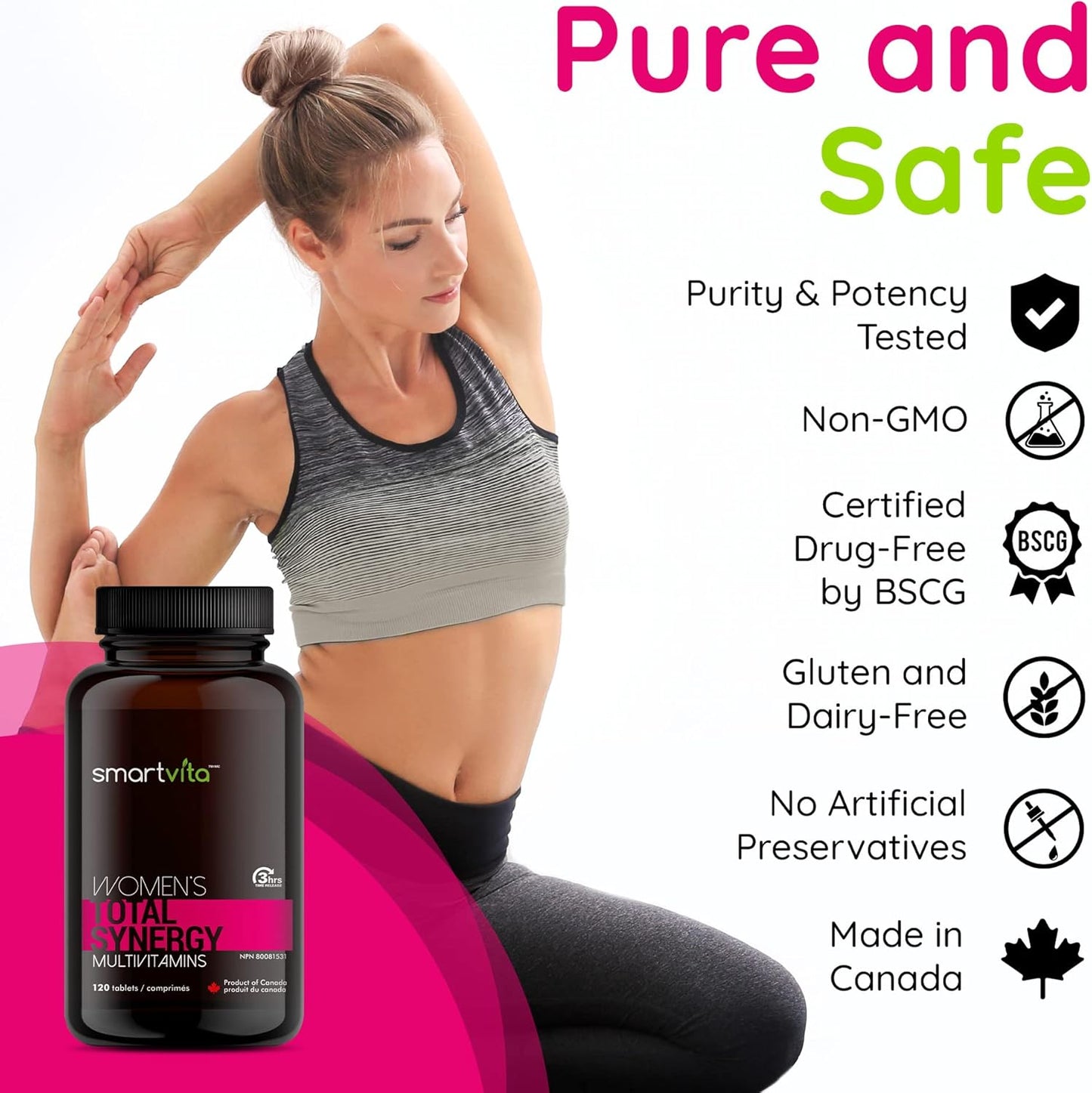 Smartvita Women's Multivitamins - Energy & Immune Booster, Wellness & Beauty Support for Hair, Skin, Nails - 120 Tablets