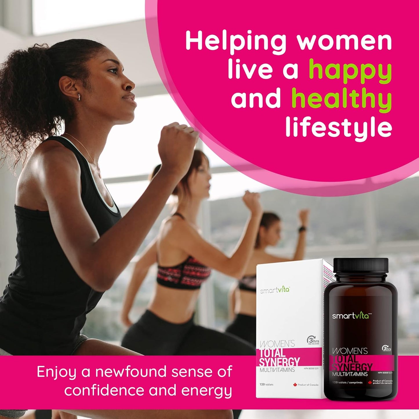 Smartvita Women's Multivitamins - Energy & Immune Booster, Wellness & Beauty Support for Hair, Skin, Nails - 120 Tablets