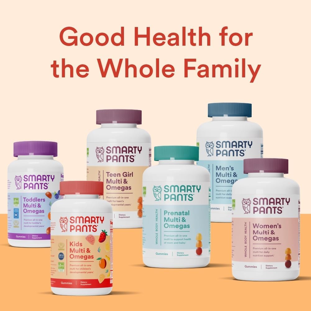 SmartyPants Kids Multivitamin Bundle with Fiber & Veggies: Omega 3 Fish Oil, Prebiotic Fiber, Gluten-Free, Mixed Berry Flavors (120 Count) + Fiber & Veggies (60 Count)