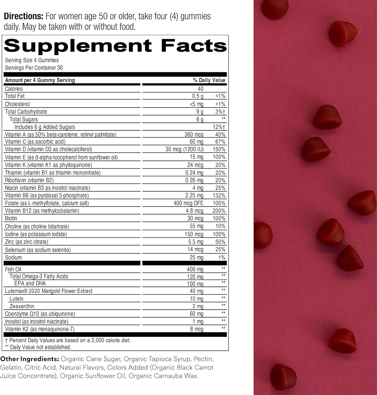 SmartyPants Masters Formula Women 50+ Gummies, Blueberry Orange Creme Strawberry Banana, 120 Count + Mineral Chews with Magnesium, Calcium, and Vitamin D3 - 60 Count