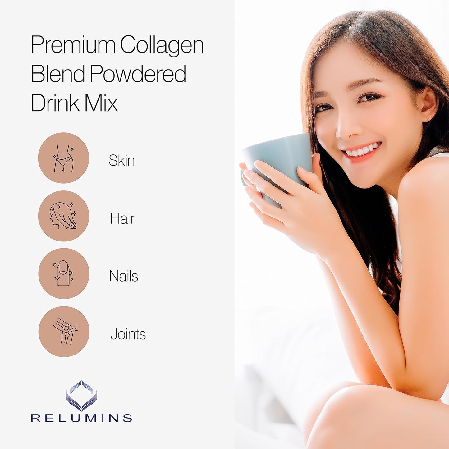 Smooth Glowing Skin Boosting Marine Collagen Powder Drink Mix with Glutathione, Green Tea, CoQ10, & Hyaluronic Acid - 100 Vanilla Flavored Sachets + 10 Free