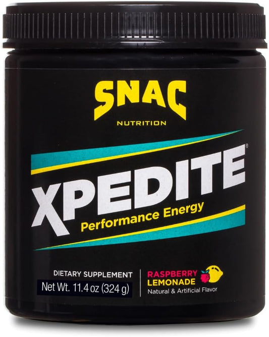 SNAC XPEDITE Raspberry Lemonade Preworkout Powder - Performance Energy Drink Supplement, 24 Servings