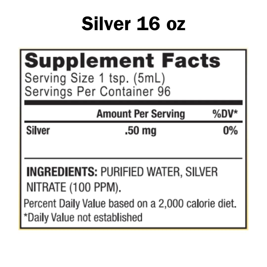 SNANA Complete H2O Minerals Super Silver 100 ppm Angstrom Ionic Silver Water - Potent 16 fl. oz. Formula