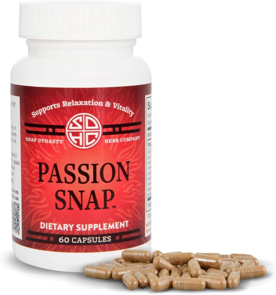 Snap Dynasty Passion Snap Capsules (60ct) - Plant Based Supplement for Relaxation & Vitality