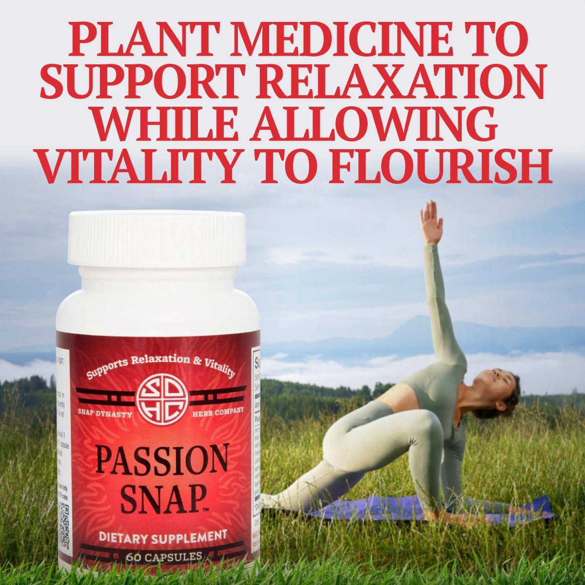 Snap Dynasty Passion Snap Capsules (60ct) - Plant Based Supplement for Relaxation & Vitality