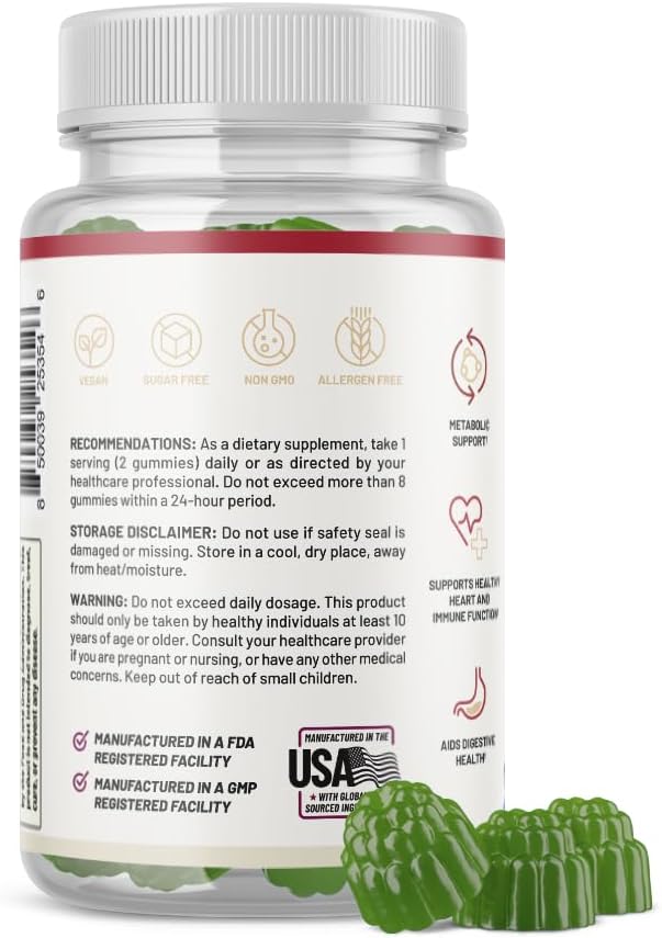 Snap Supplements Blood Sugar Gummies - Chewable Blend with Cinnamon and Blueberry Extract for Healthy Sugar Metabolism - Natural Melon Flavor - 60 Gummies